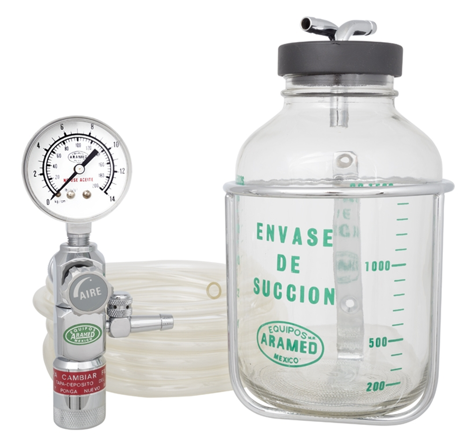 Equipo de Succión 1.78 litros Conexión Aramed Tapa con Niples 16