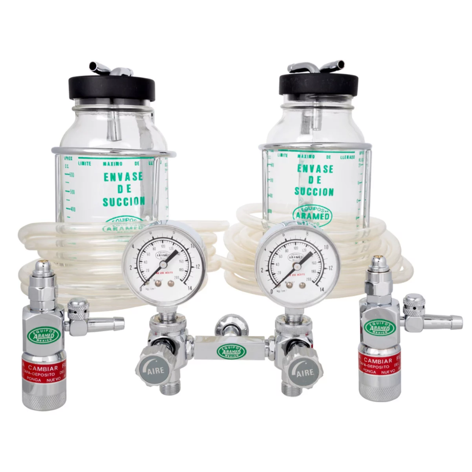 Equipo de Succión Doble 1 litro conexión Aramed : AGA 10 Equipo de Succión Doble 1 litro conexión Aramed : AGA 10