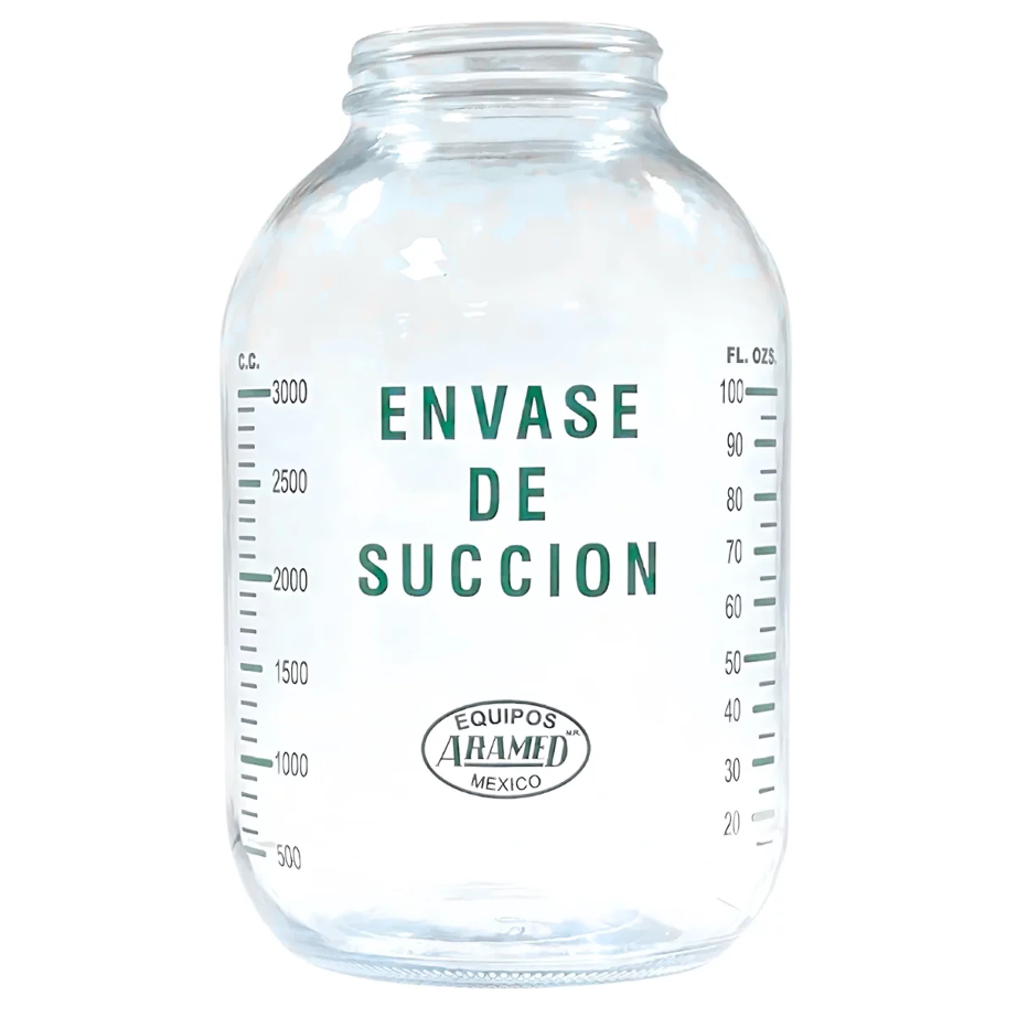 Frasco Aramed de Vidrio 1 Galón para Succión sin Tapa 5