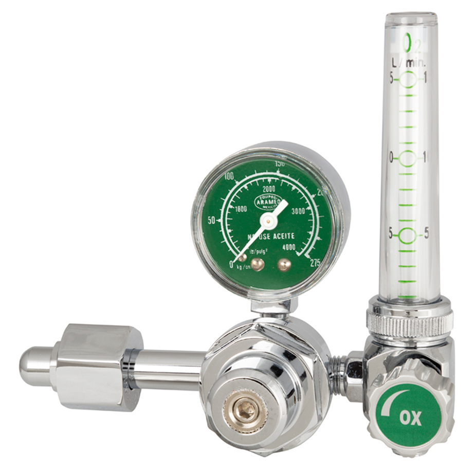 Regulador Piccolo Aramed con Flujómetro y Entrada Lateral 8