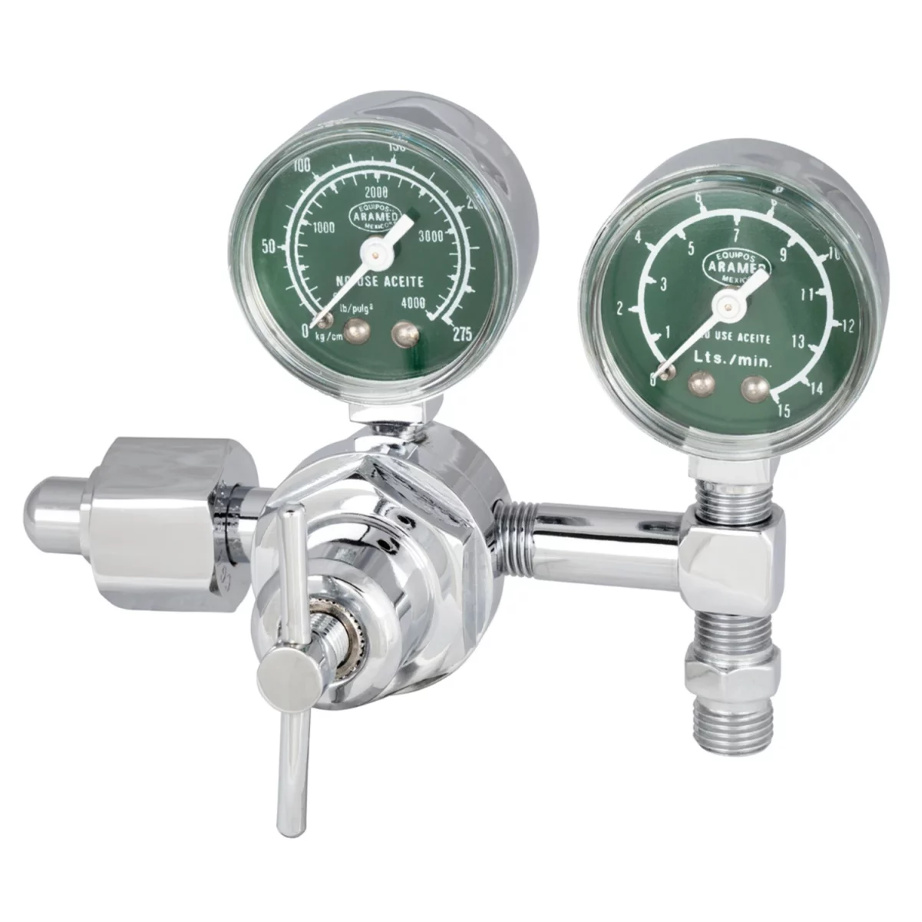 Regulador Piccolo Aramed con Fluomanómetro Conexión Americana 9